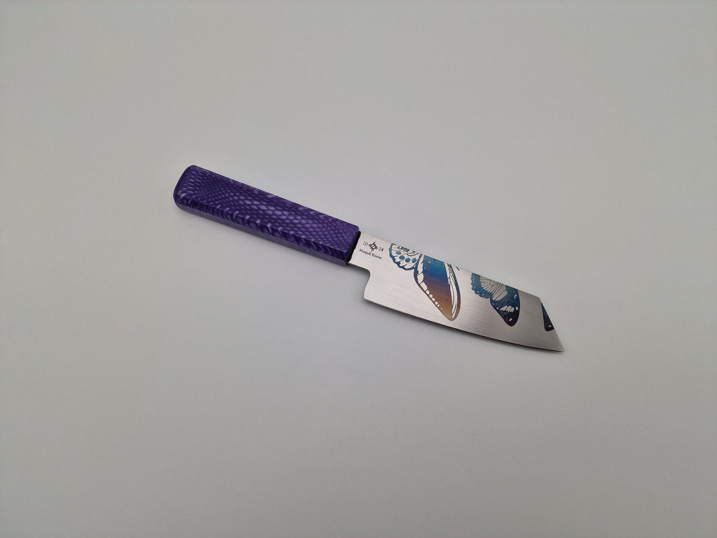 150mm kokkekniv - custom - lilla - lasergravering