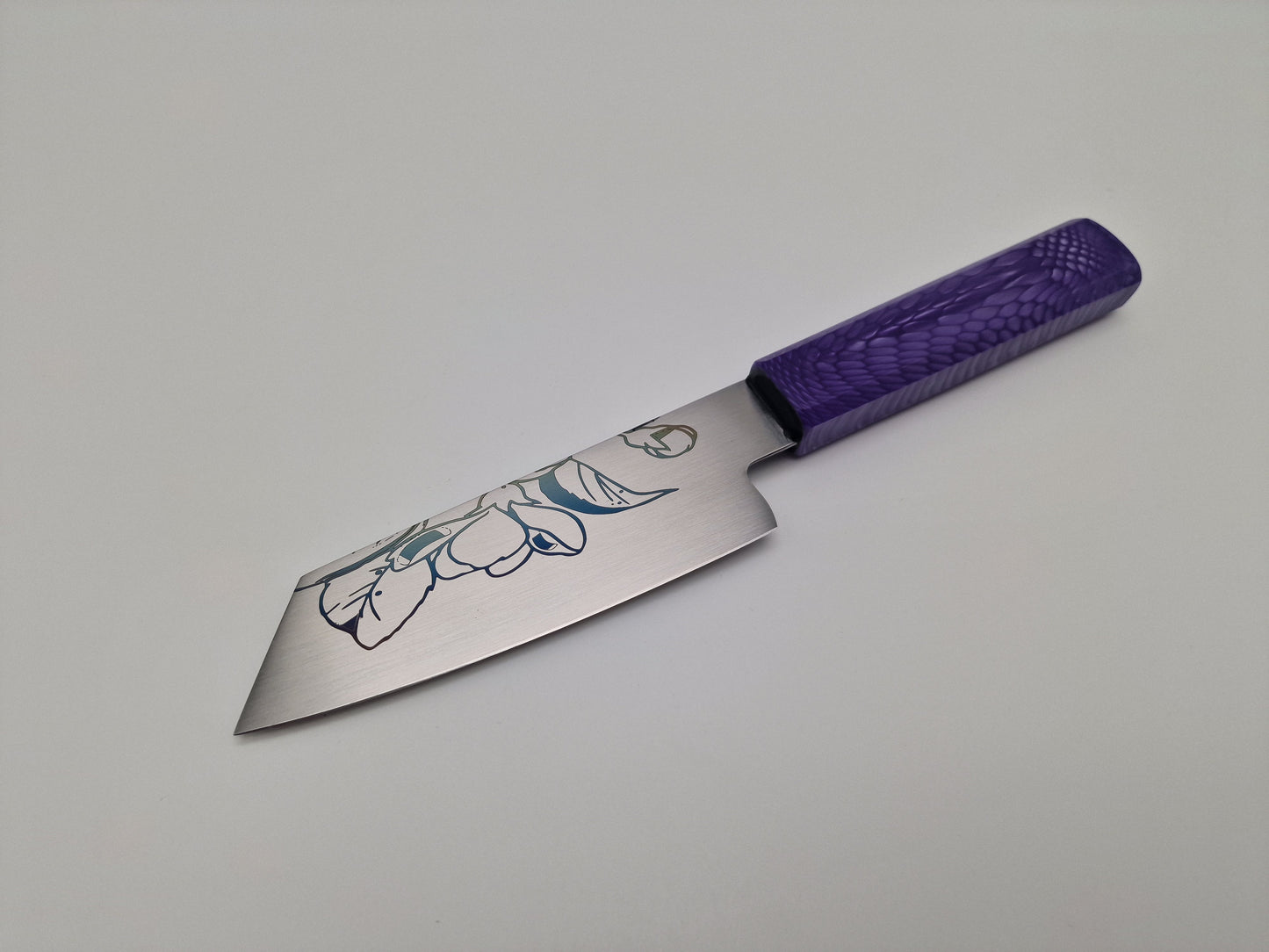 150mm kokkekniv - custom - lilla - lasergravering