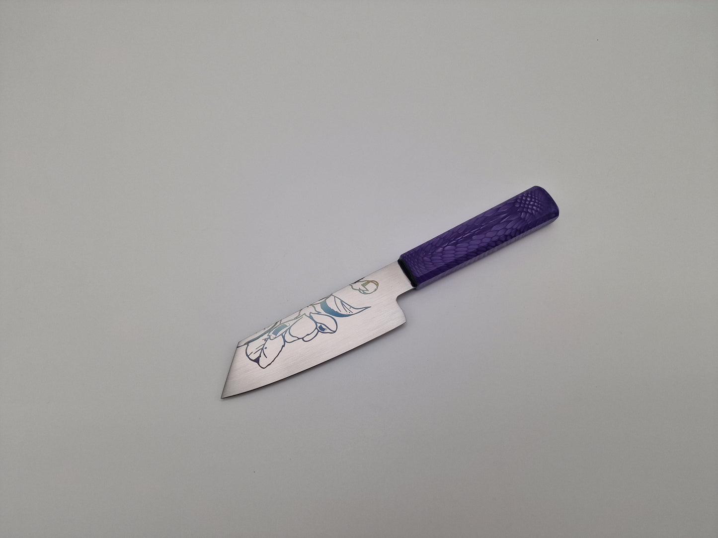 150mm kokkekniv - custom - lilla - lasergravering