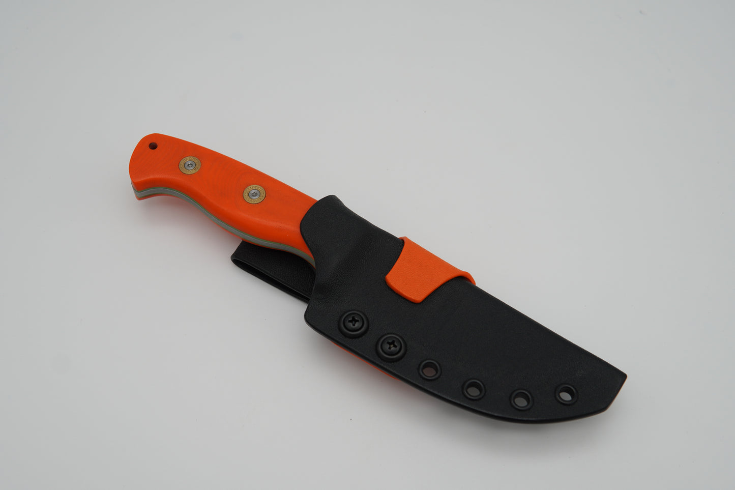 Custom hunting knife with laser engraved spine