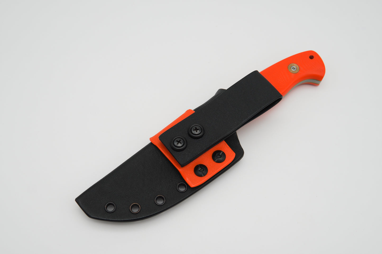 Custom hunting knife with laser engraved spine