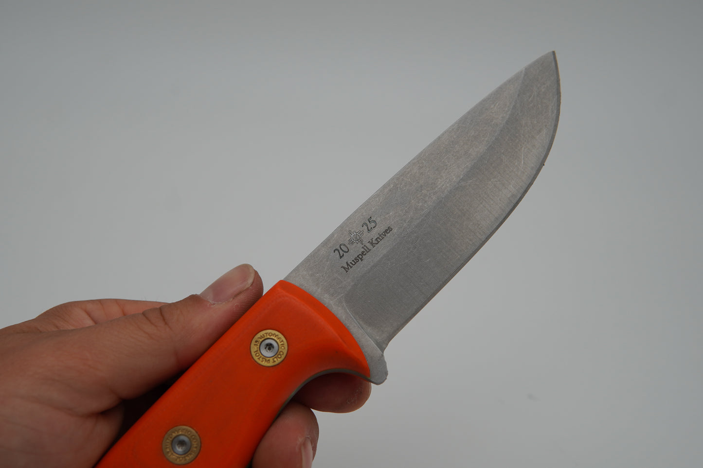 Custom hunting knife with laser engraved spine